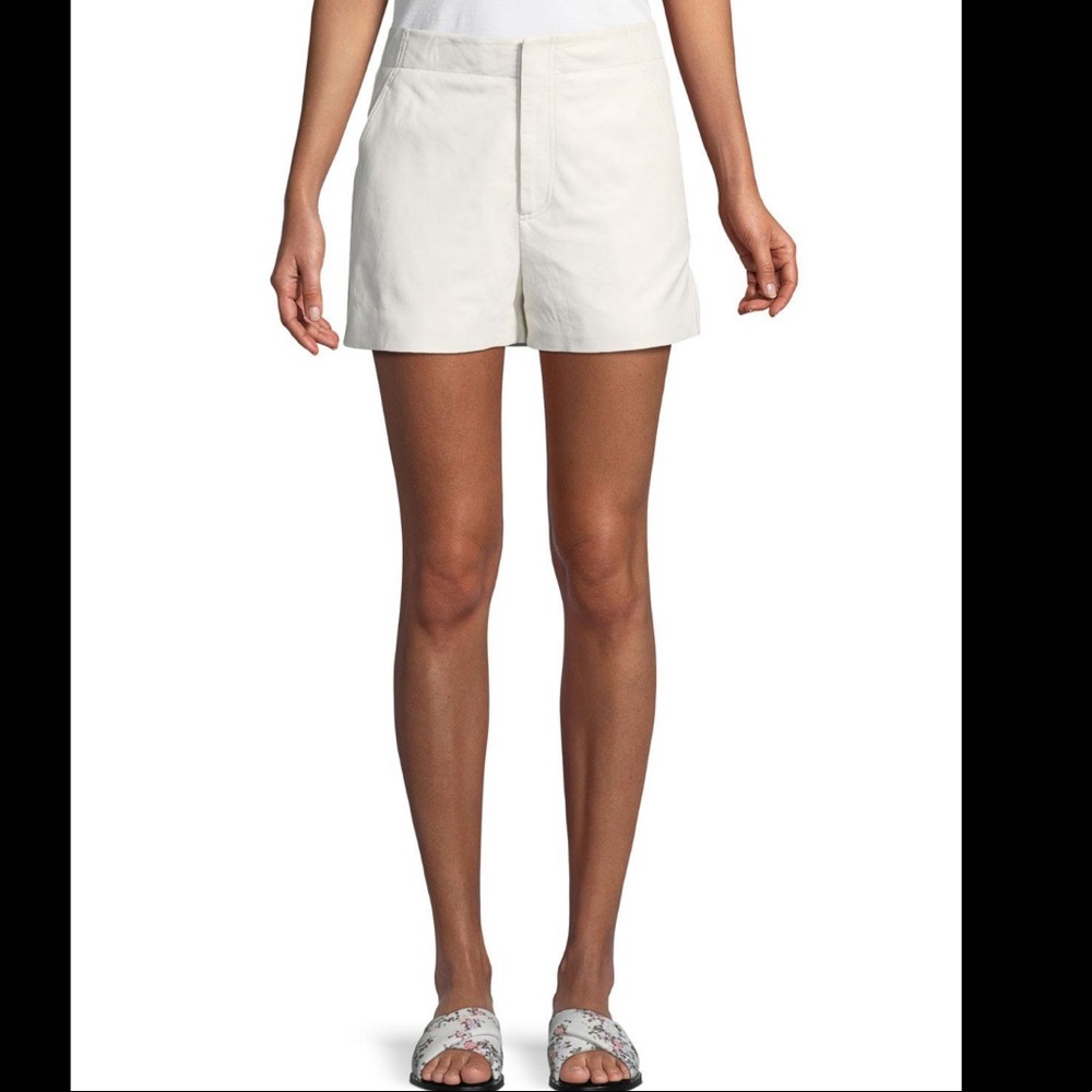 Joie Brusha Mid-Rise Leather Shorts